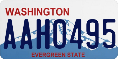 WA license plate AAH0495