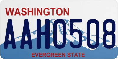 WA license plate AAH0508