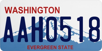 WA license plate AAH0518