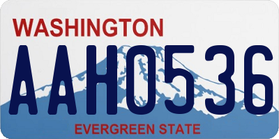 WA license plate AAH0536