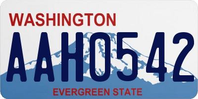 WA license plate AAH0542