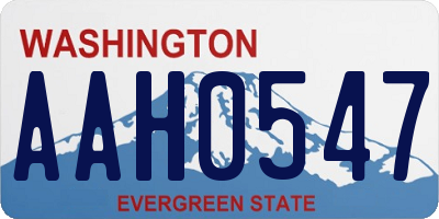 WA license plate AAH0547