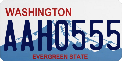 WA license plate AAH0555