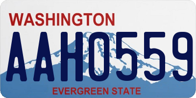 WA license plate AAH0559