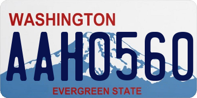 WA license plate AAH0560