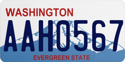 WA license plate AAH0567