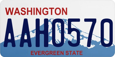 WA license plate AAH0570