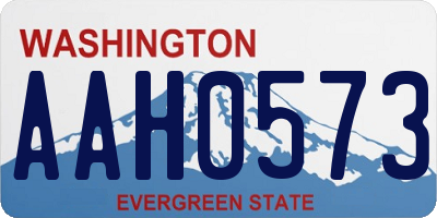 WA license plate AAH0573