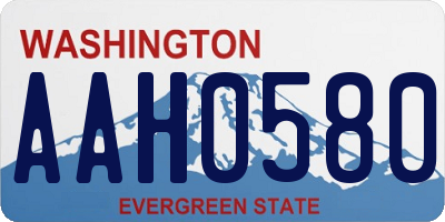 WA license plate AAH0580