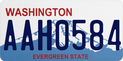 WA license plate AAH0584