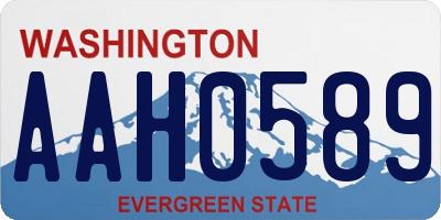 WA license plate AAH0589