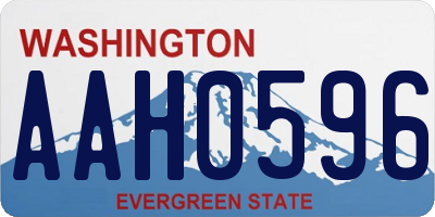 WA license plate AAH0596