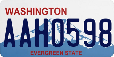 WA license plate AAH0598