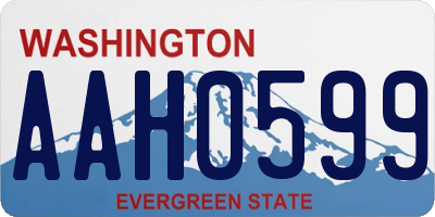 WA license plate AAH0599