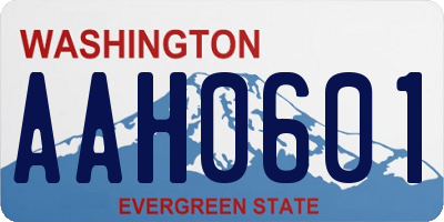 WA license plate AAH0601