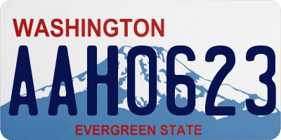 WA license plate AAH0623
