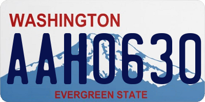 WA license plate AAH0630