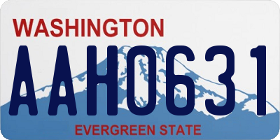 WA license plate AAH0631