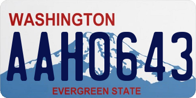 WA license plate AAH0643