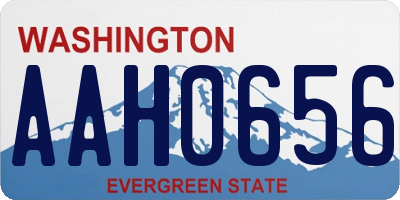 WA license plate AAH0656