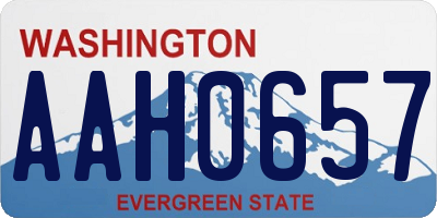 WA license plate AAH0657