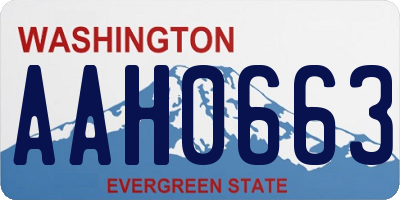 WA license plate AAH0663