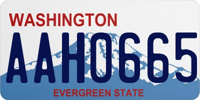 WA license plate AAH0665