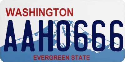 WA license plate AAH0666