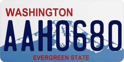 WA license plate AAH0680