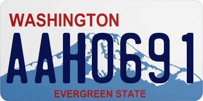 WA license plate AAH0691