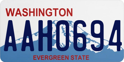 WA license plate AAH0694