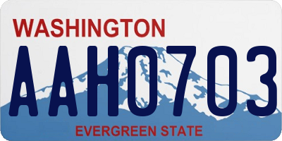 WA license plate AAH0703