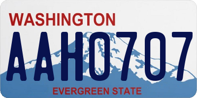 WA license plate AAH0707