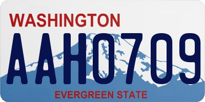 WA license plate AAH0709
