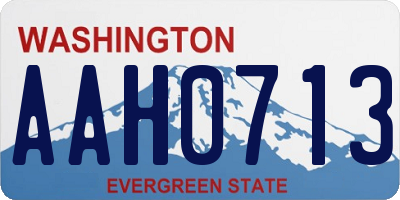 WA license plate AAH0713
