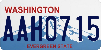 WA license plate AAH0715