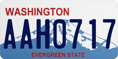 WA license plate AAH0717