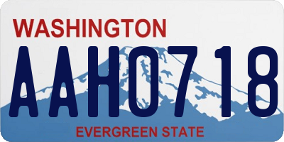 WA license plate AAH0718