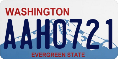 WA license plate AAH0721