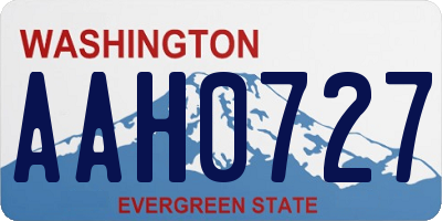 WA license plate AAH0727