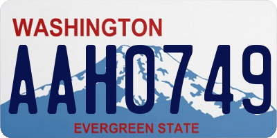 WA license plate AAH0749
