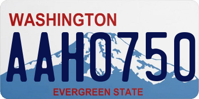 WA license plate AAH0750