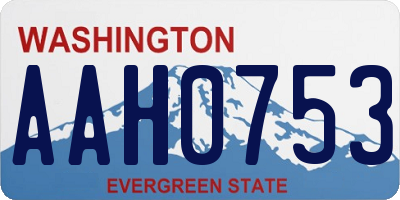 WA license plate AAH0753
