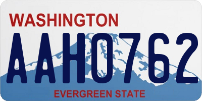 WA license plate AAH0762