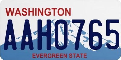 WA license plate AAH0765