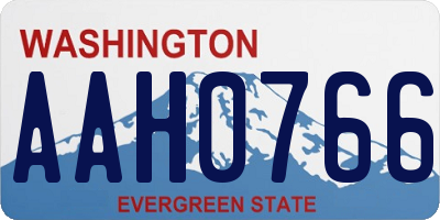 WA license plate AAH0766