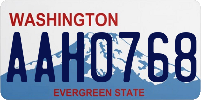 WA license plate AAH0768