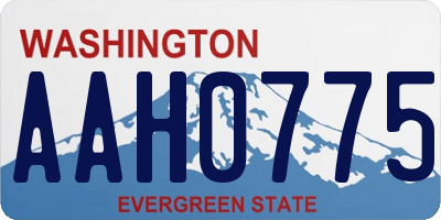 WA license plate AAH0775