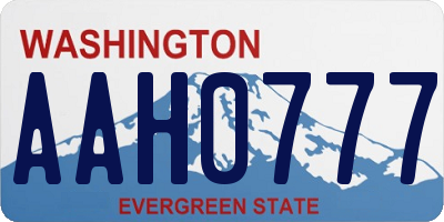 WA license plate AAH0777