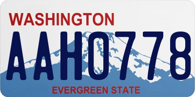 WA license plate AAH0778
